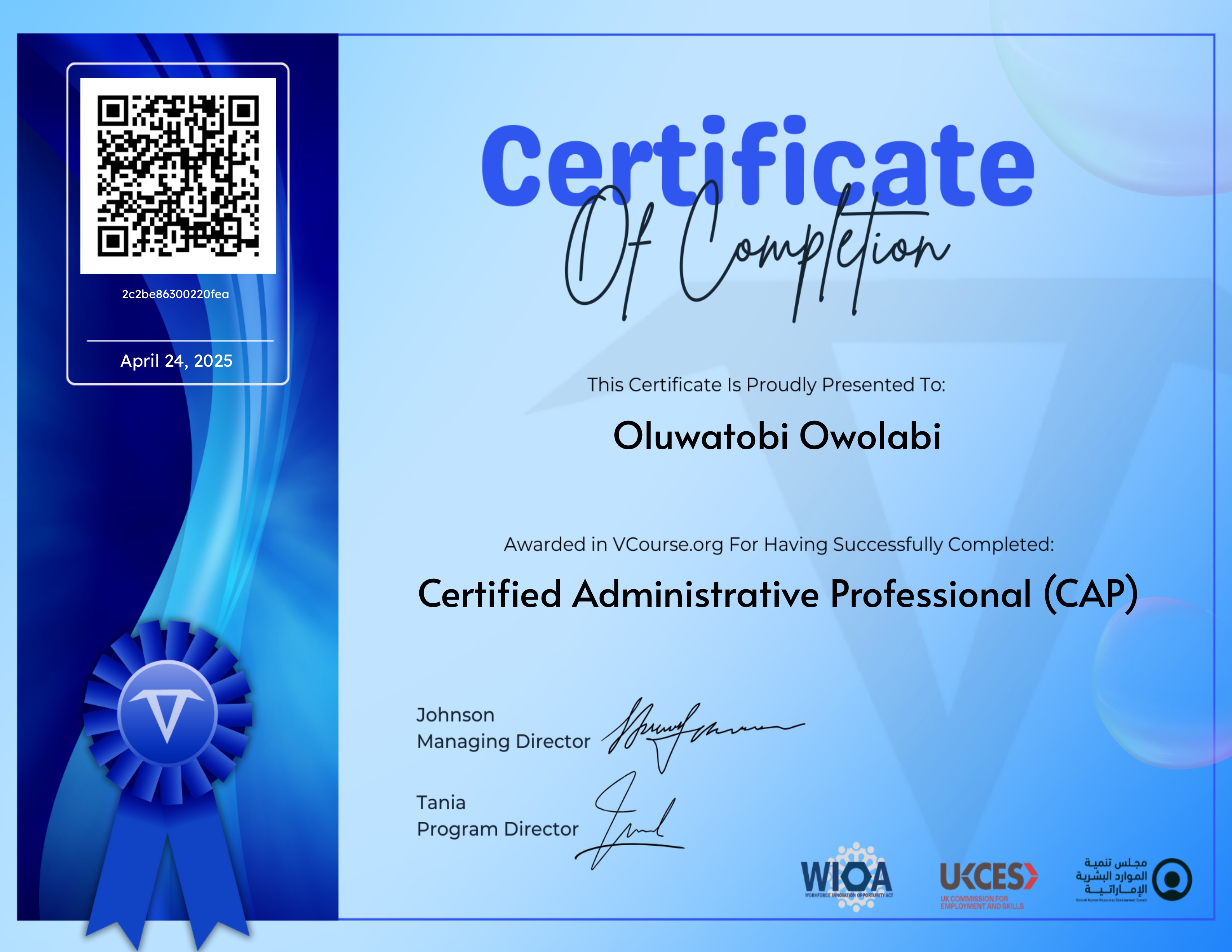 Certified Administrative Professional (CAP)